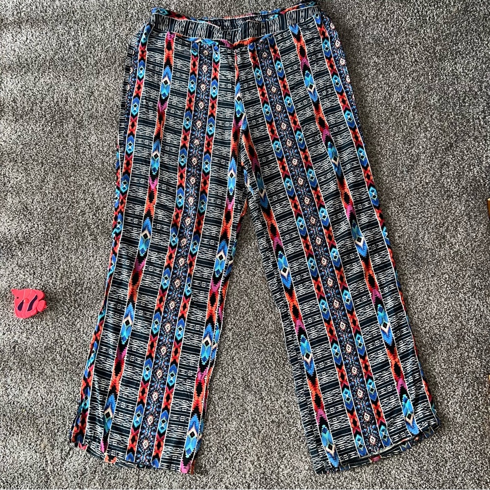 Shosho Vibrant Patterned Straight Leg Pants